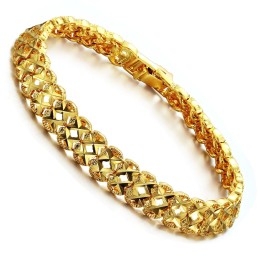 Bracelet Creux Plaqué Or 18 Carats Pour Femme De Qualité Supérieure
