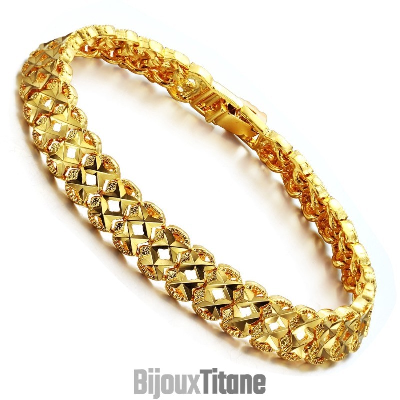 Bracelet Creux Plaqué Or 18 Carats Pour Femme De Qualité Supérieure Bracelet Creux Plaqué Or 18 Carats Pour Femme De Qualité Supérieure