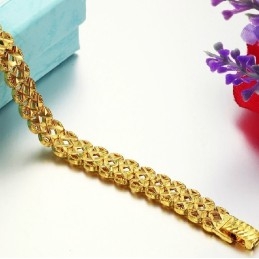 Bracelet Creux Plaqué Or 18 Carats Pour Femme De Qualité Supérieure
