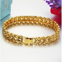Bracelet Creux Plaqué Or 18 Carats Pour Femme De Qualité Supérieure