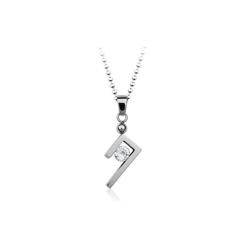 Pendentif Simple Et Élégant En Titane Argenté - Chaîne Offerte Pendentif Simple Et Élégant En Titane Argenté - Chaîne Offerte