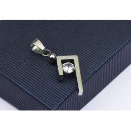 Pendentif Simple Et Élégant En Titane Argenté - Chaîne Offerte