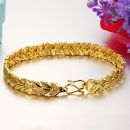 Bracelet Plaqué Or 18 Carats Pour Femme, Complet Avec Spécifications