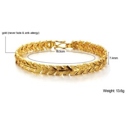 Bracelet Plaqué Or 18 Carats Pour Femme, Complet Avec Spécifications