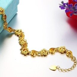 Bracelet En Plaqué Or 18 Carats En Forme De Fleur Pour Femme, De Qualité Fiable