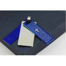 Pendentif En Titane À Trois Cartes Pour Homme - Chaîne Offerte