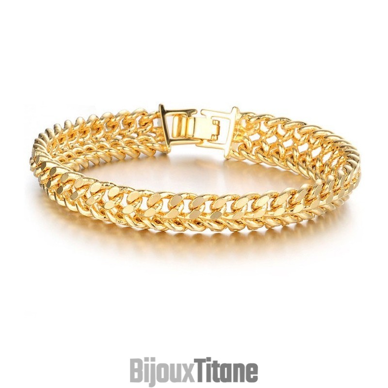 Bracelet Classique Pour Homme Plaqué Or 18 Carats De Renommée Mondiale