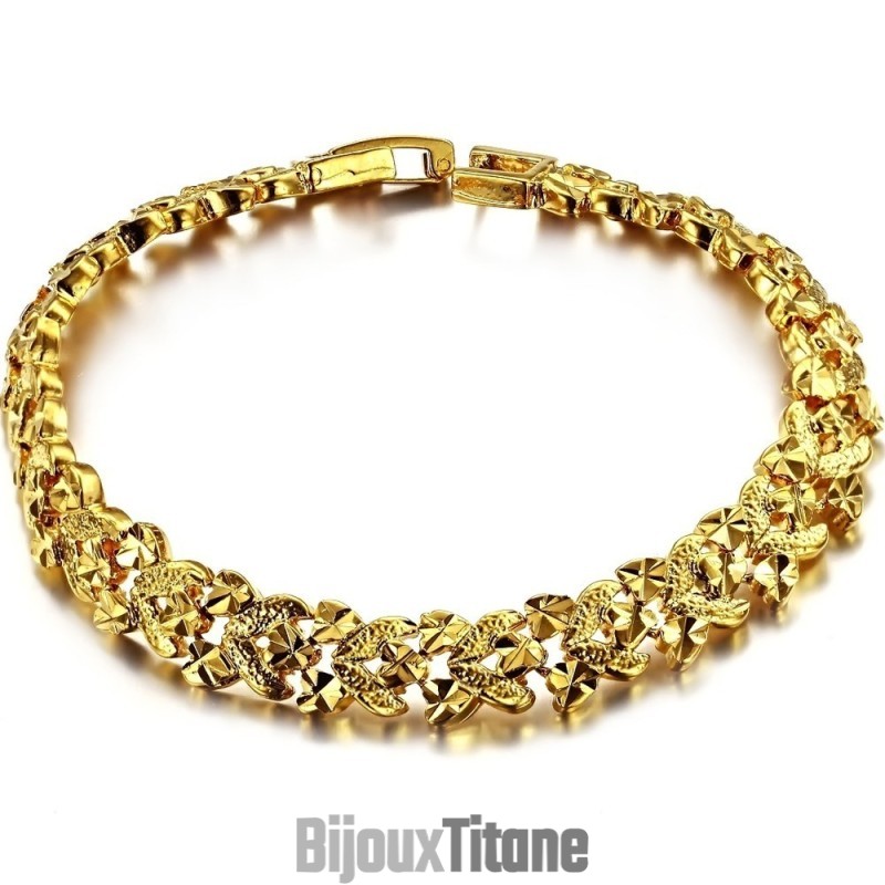 Bracelet Plaqué Or 18 Carats Pour Femme, Réputé Pour Sa Qualité Exceptionnelle Bracelet Plaqué Or 18 Carats Pour Femme, Réputé Pour Sa Qualité Exceptionnelle