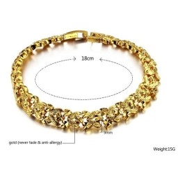 Bracelet Plaqué Or 18 Carats Pour Femme, Réputé Pour Sa Qualité Exceptionnelle