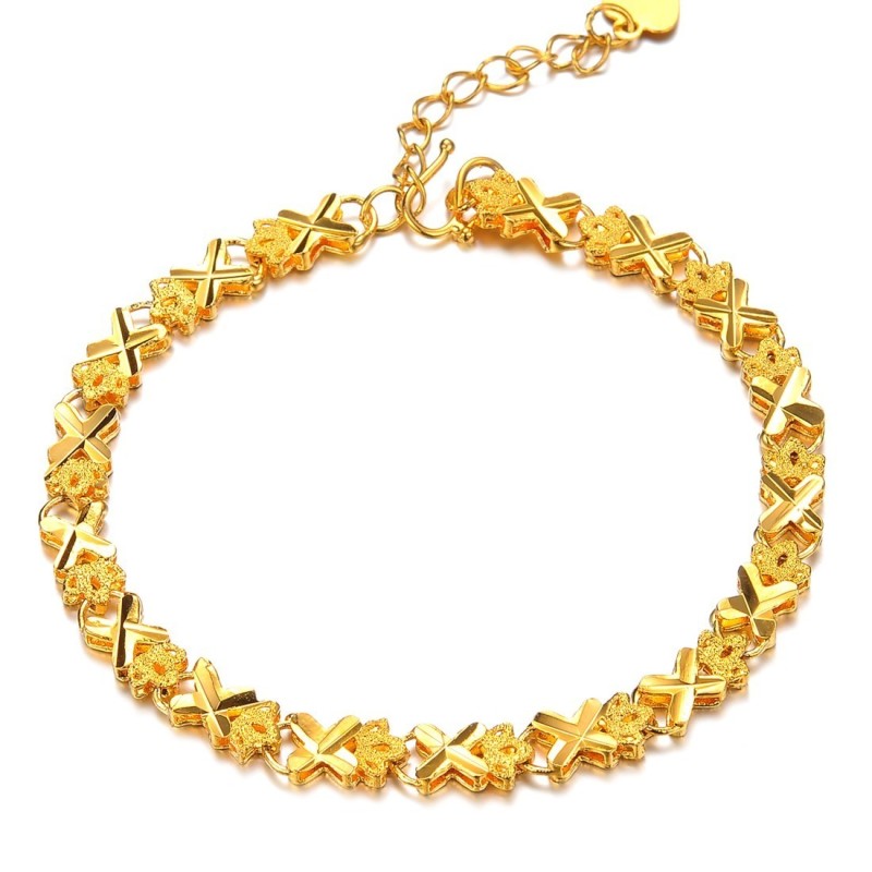 Bracelet Élégant Plaqué Or 18 Carats Pour Femme Avec Une Longue Histoire Bracelet Élégant Plaqué Or 18 Carats Pour Femme Avec Une Longue Histoire