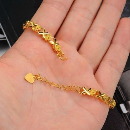 Bracelet Élégant Plaqué Or 18 Carats Pour Femme Avec Une Longue Histoire