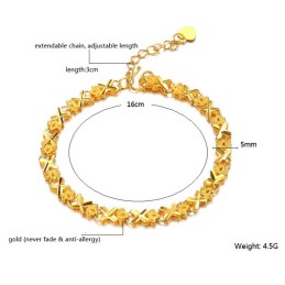 Bracelet Élégant Plaqué Or 18 Carats Pour Femme Avec Une Longue Histoire