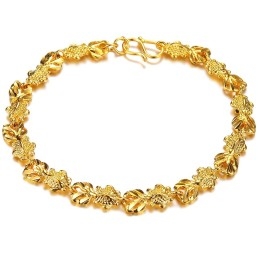 Bracelet Plaqué Or 18 Carats En Forme De Poisson Pour Femme, Entièrement Conforme Aux Spécifications