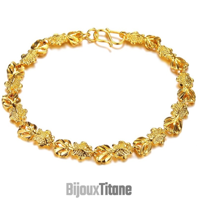 Bracelet Plaqué Or 18 Carats En Forme De Poisson Pour Femme, Entièrement Conforme Aux Spécifications
