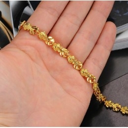 Bracelet Plaqué Or 18 Carats En Forme De Poisson Pour Femme, Entièrement Conforme Aux Spécifications