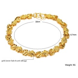 Bracelet Plaqué Or 18 Carats En Forme De Poisson Pour Femme, Entièrement Conforme Aux Spécifications