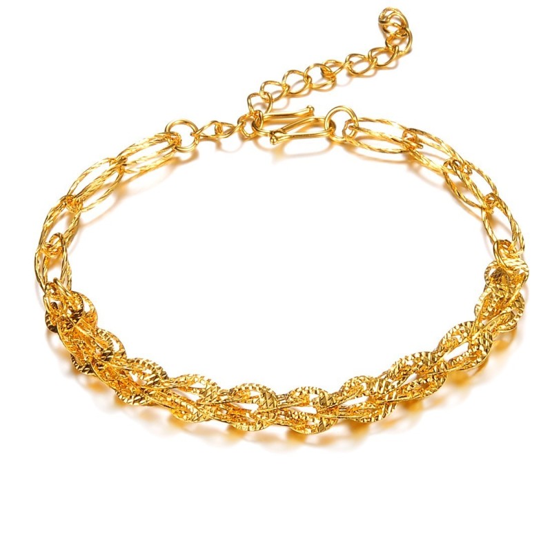 Bracelet Plaqué Or 18 Carats Pour Femme, Qualité Et Quantité Garanties
