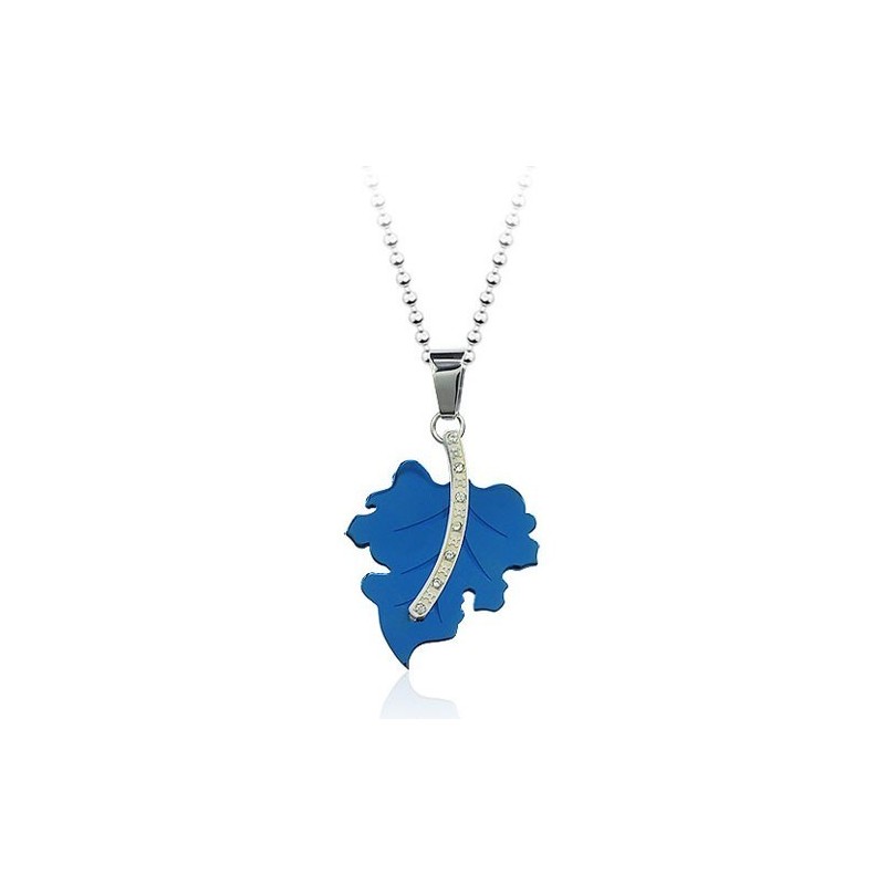 Pendentif Exquis En Titane En Forme De Feuille D'Érable Pour Homme - Chaîne Offerte Pendentif Exquis En Titane En Forme De Feuille D'Érable Pour Homme - Chaîne Offerte