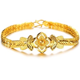 Bracelet Plaqué Or 18 Carats Pour Femme, De Haute Qualité, Avec Un Motif Décoratif Exquis