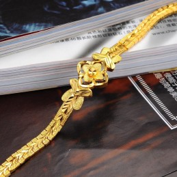Bracelet Plaqué Or 18 Carats Pour Femme, De Haute Qualité, Avec Un Motif Décoratif Exquis