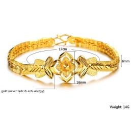 Bracelet Plaqué Or 18 Carats Pour Femme, De Haute Qualité, Avec Un Motif Décoratif Exquis