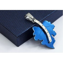 Pendentif Exquis En Titane En Forme De Feuille D'Érable Pour Homme - Chaîne Offerte