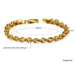 Bracelet Plaqué Or 18 Carats Pour Femme, Durable Et Résistant