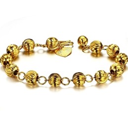 Bracelet Femme En Plaqué Or 18 Carats En Forme De Boule, La Reine De La Qualité