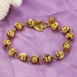 Bracelet Femme En Plaqué Or 18 Carats En Forme De Boule, La Reine De La Qualité