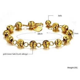 Bracelet Femme En Plaqué Or 18 Carats En Forme De Boule, La Reine De La Qualité