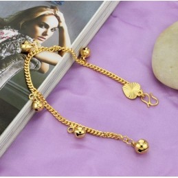 Bracelet Femme Plaqué Or 18 Carats Avec Clochettes « Pour Avoir Une Longue Histoire »
