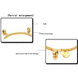Bracelet Femme Plaqué Or 18 Carats Avec Clochettes « Pour Avoir Une Longue Histoire »