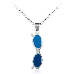 Pendentif En Titane En Forme De Lunettes De Soleil Pour Homme - Chaîne Offerte