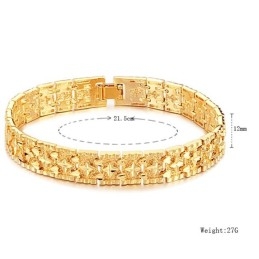 Bracelet Homme Plaqué Or 18 Carats À Motif Étoile De Renommée Mondiale