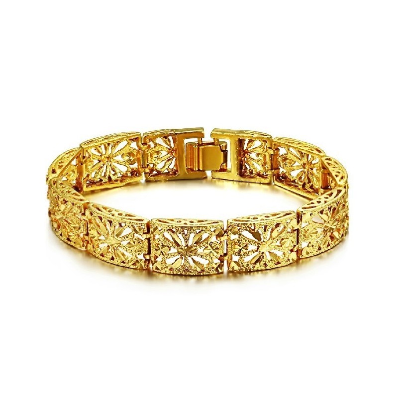 Bracelet Creux Plaqué Or 18 Carats Pour Femme, Qualité Et Quantité Garanties