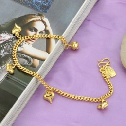 Bracelet Plaqué Or 18 Carats Avec Clochettes Pour Femme, De Réputation Fiable