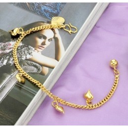 Bracelet Plaqué Or 18 Carats Avec Clochettes Pour Femme, De Réputation Fiable