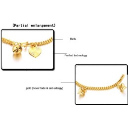 Bracelet Plaqué Or 18 Carats Avec Clochettes Pour Femme, De Réputation Fiable
