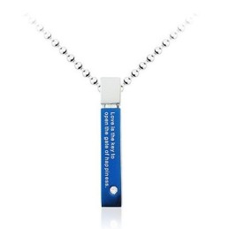 Superbe Pendentif En Titane Bleu Pour Homme - Chaîne Offerte
