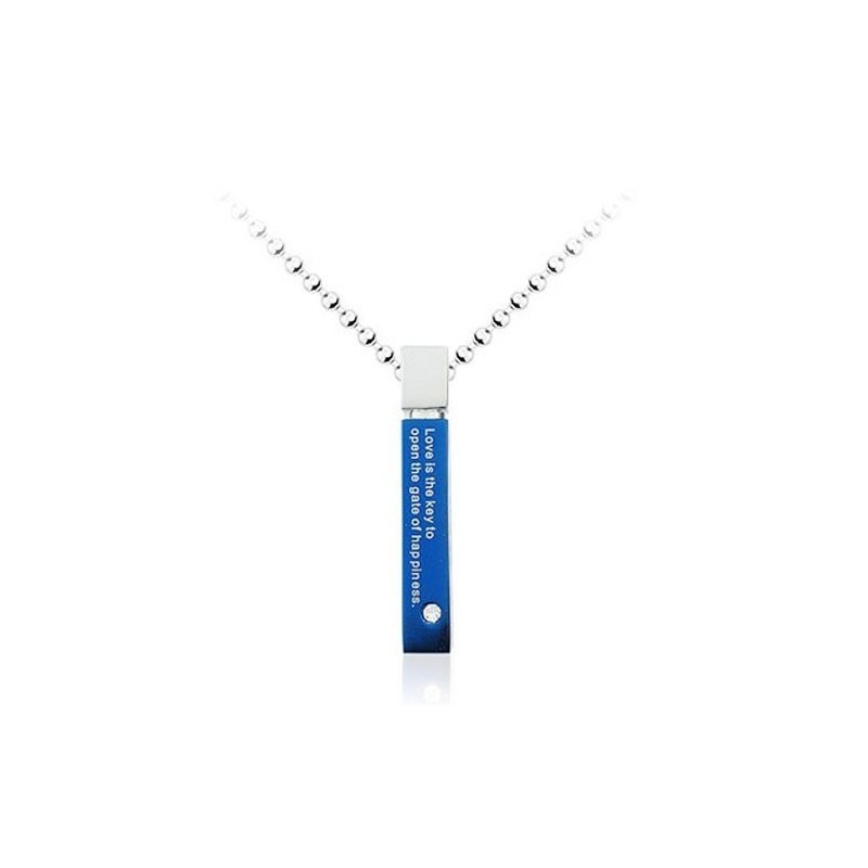 Superbe Pendentif En Titane Bleu Pour Homme - Chaîne Offerte Superbe Pendentif En Titane Bleu Pour Homme - Chaîne Offerte