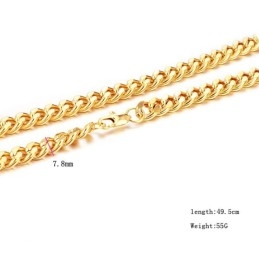 Collier Torsadé Plaqué Or 18 Carats De Haute Qualité Pour Homme