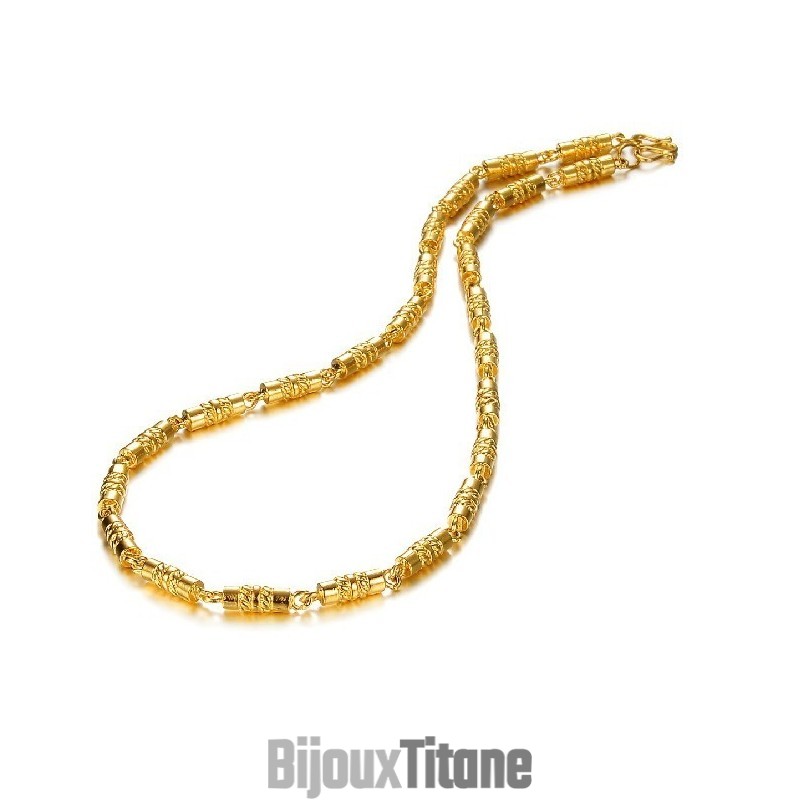 Collier Plaqué Or 18 Carats Pour Homme, Qualité Et Quantité Garanties