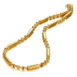 Collier Plaqué Or 18 Carats Pour Homme, De Qualité Stable, Avec Texture D'Empreinte Digitale