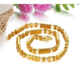 Collier Plaqué Or 18 Carats Pour Homme, De Qualité Stable, Avec Texture D'Empreinte Digitale