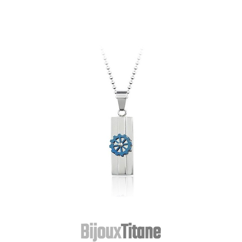 Pendentif Unique En Argent Et Titane Pour Homme - Chaîne Offerte Pendentif Unique En Argent Et Titane Pour Homme - Chaîne Offerte