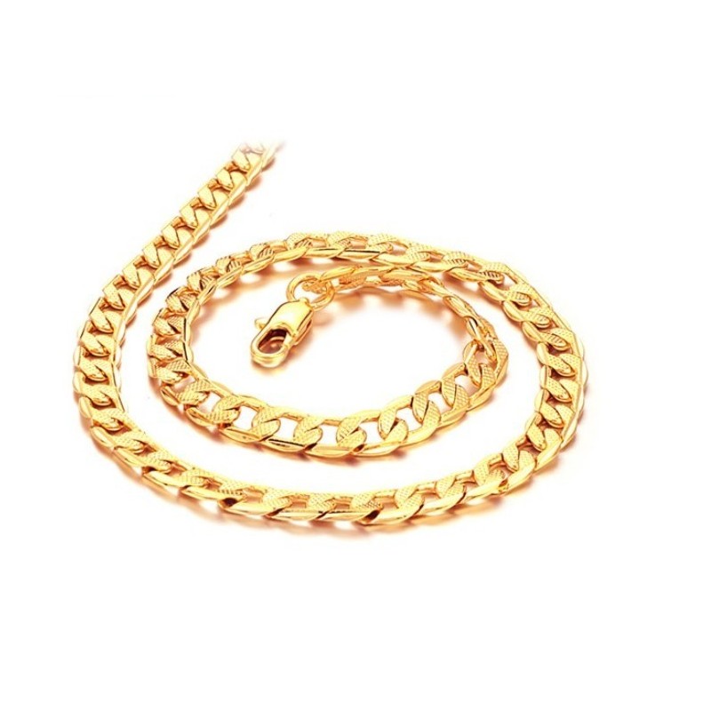 Collier Plaqué Or 18 Carats À Tranches Torsadées Pour Homme, Durable Et Résistant Collier Plaqué Or 18 Carats À Tranches Torsadées Pour Homme, Durable Et Résistant