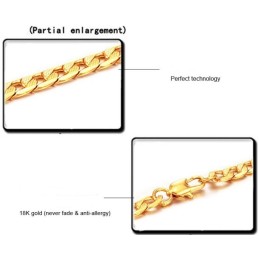 Collier Plaqué Or 18 Carats À Tranches Torsadées Pour Homme, Durable Et Résistant