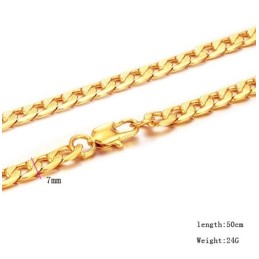 Collier Plaqué Or 18 Carats À Tranches Torsadées Pour Homme, Durable Et Résistant