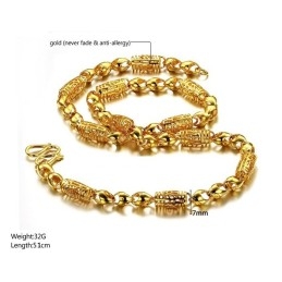 Collier Creux En Plaqué Or 18 Carats Pour Femme De Renommée Mondiale