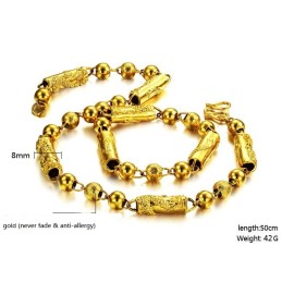 Collier Plaqué Or 18 Carats À Motif Dragon Masculin De Haute Qualité